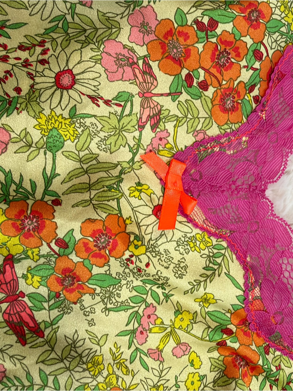 Victoria's Secret Yellow Floral Casual Dress with Pink Trim - Picture 3 of 5